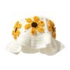 Custom Acrylic 3D Embroidery Casual Knit Bucket Hat for Women