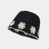 Women's Polyester Trendy Flower Korean Style  Retro Casual Knitted Fisherman Hat