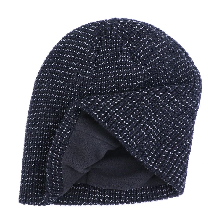 Custom Acrylic Reversible Cuffless Fleece Beanie
