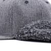 Custom Melton Wool 6 Panel Applique Houndstooth Hat With Ear Flaps