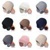 Winter Thickened Plush Lining Ribbed Knitted Beanie With Earflap Earmuff