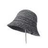 Chapeau de pêcheur en acrylique tricoté creux pour femmes, offrant une protection solaire