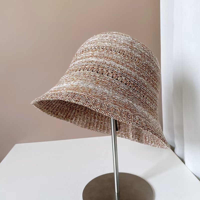 Women's New Hollow Knitted Sun Protection Acrylic Fisherman Hat