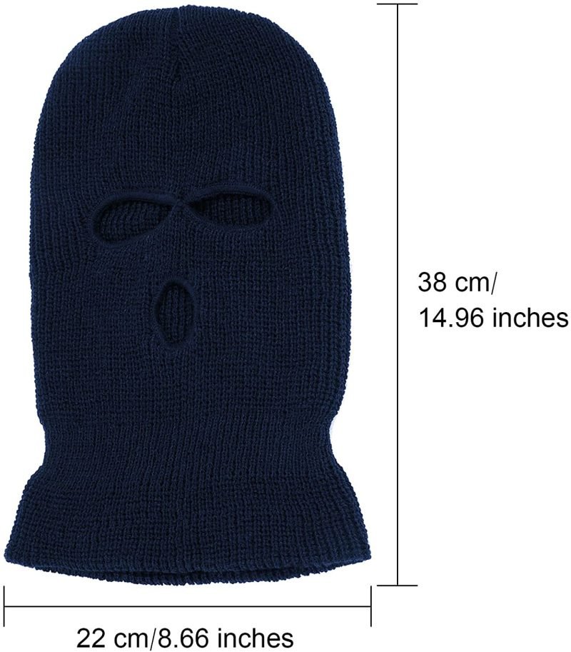 Custom Logo Acrylic Full Face Knit Ski Mask With 3 Holes