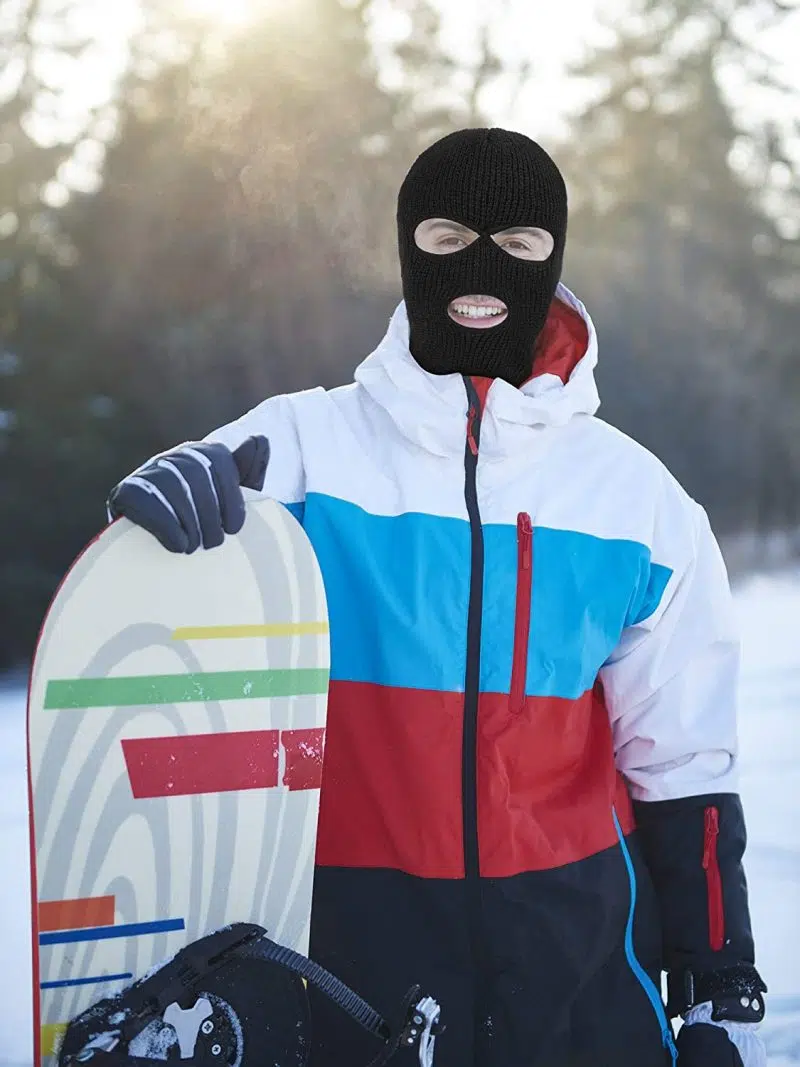 Custom Logo Acrylic Full Face Knit Ski Mask With 3 Holes
