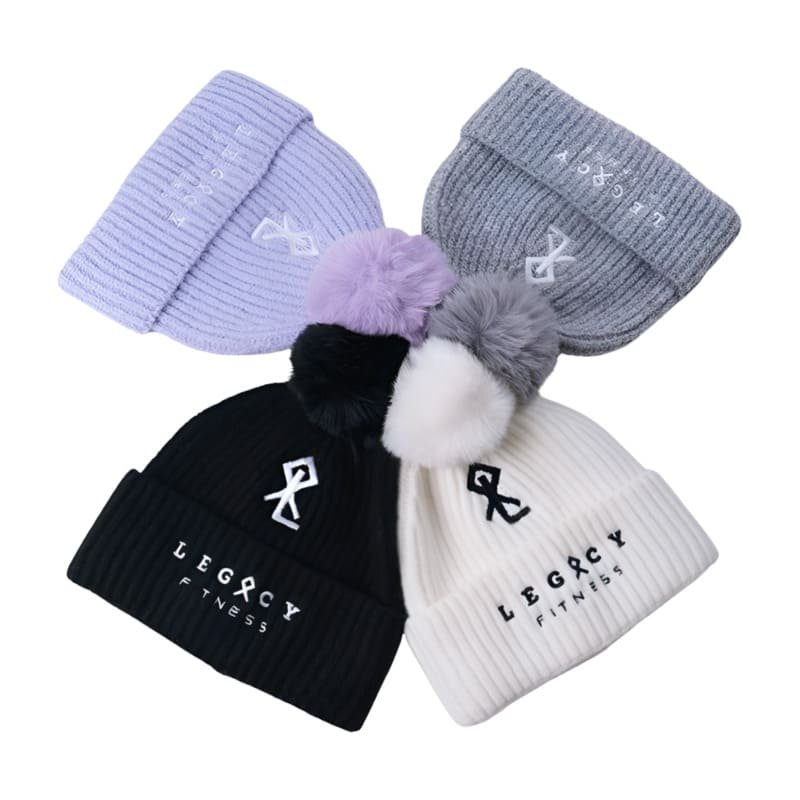 Custom Acrylic PomPom Beanie With Embroidery logo