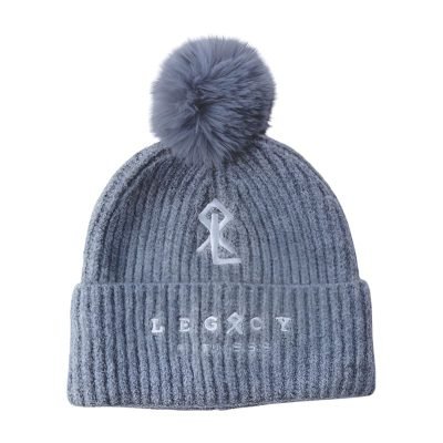 Custom Acrylic PomPom Beanie With Embroidery logo