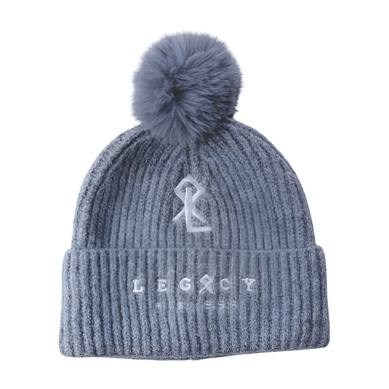 Custom Acrylic PomPom Beanie With Embroidery logo
