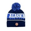 Custom Embroidery Logo Jacquard Knit Pom Pom Beanie