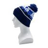Custom Embroidery Logo Jacquard Knit Pom Pom Beanie
