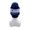 Custom Embroidery Logo Jacquard Knit Pom Pom Beanie