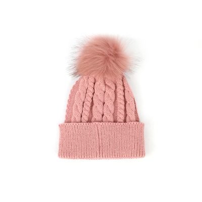 Custom Warm Soft Merino Wool Acrylic Pom Pom Hat for Women