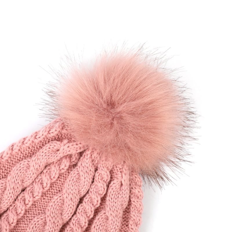 Custom Warm Soft Merino Wool Acrylic Pom Pom Hat for Women