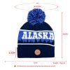 Custom Embroidery Logo Jacquard Knit Pom Pom Beanie