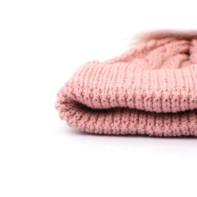 Custom Warm Soft Merino Wool Acrylic Pom Pom Hat for Women