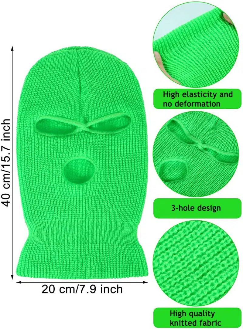 Masque de ski acrylique personnalisé, chaud, pour l'extérieur, à 3 trous