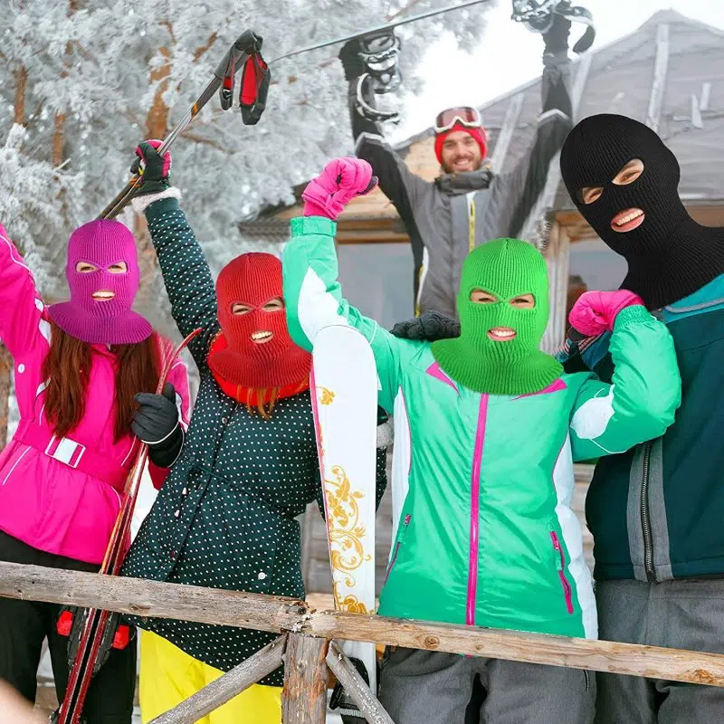 Masque de ski acrylique personnalisé, chaud, pour l'extérieur, à 3 trous