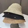 Модная складная вязаная шляпа из полиэстера с жемчугом для женщин
