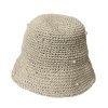 Trendy Polyester Foldable Knitted Crochet Sun Hat With Pearls for Women