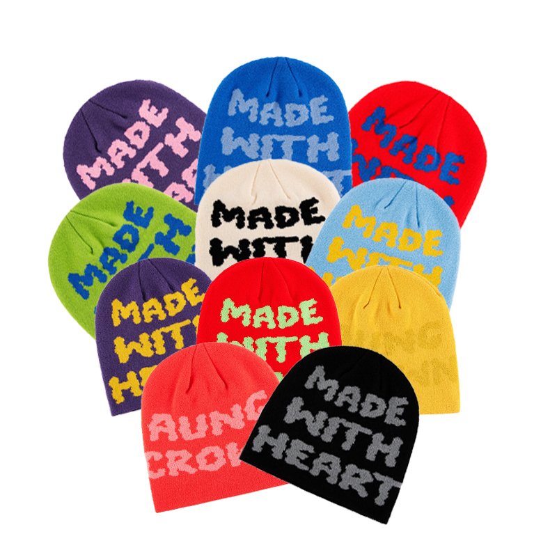 Graphic Design All Over Print Acrylic Knit Winter Jacquard Skull Beanies