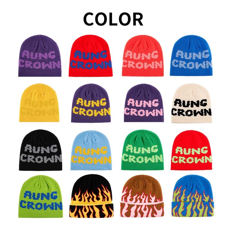 Graphic Design All Over Print Acrylic Knit Winter Jacquard Skull Beanies