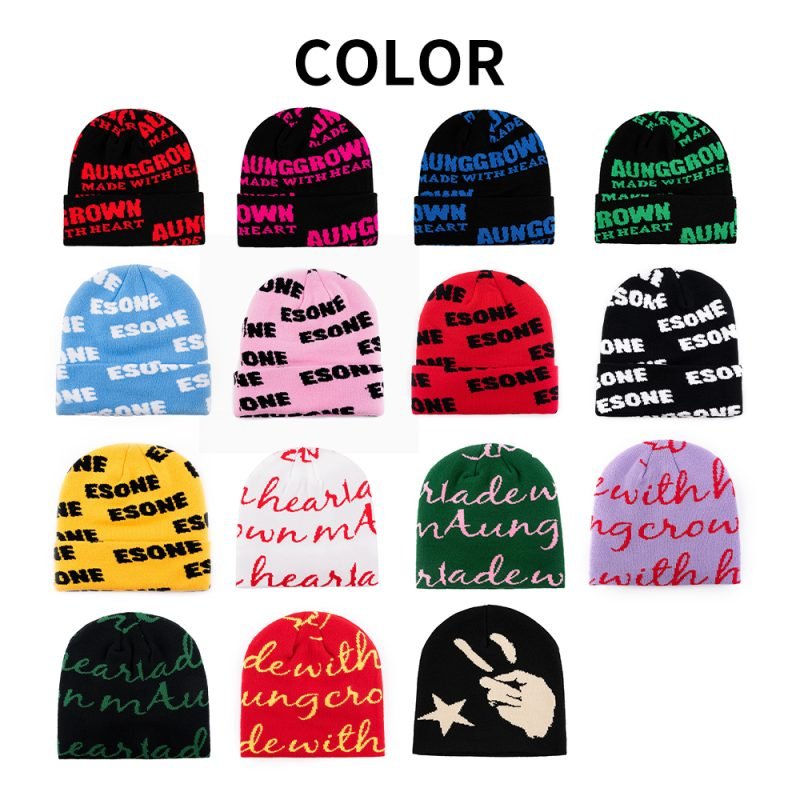 Graphic Design All Over Print Acrylic Knit Winter Jacquard Skull Beanies