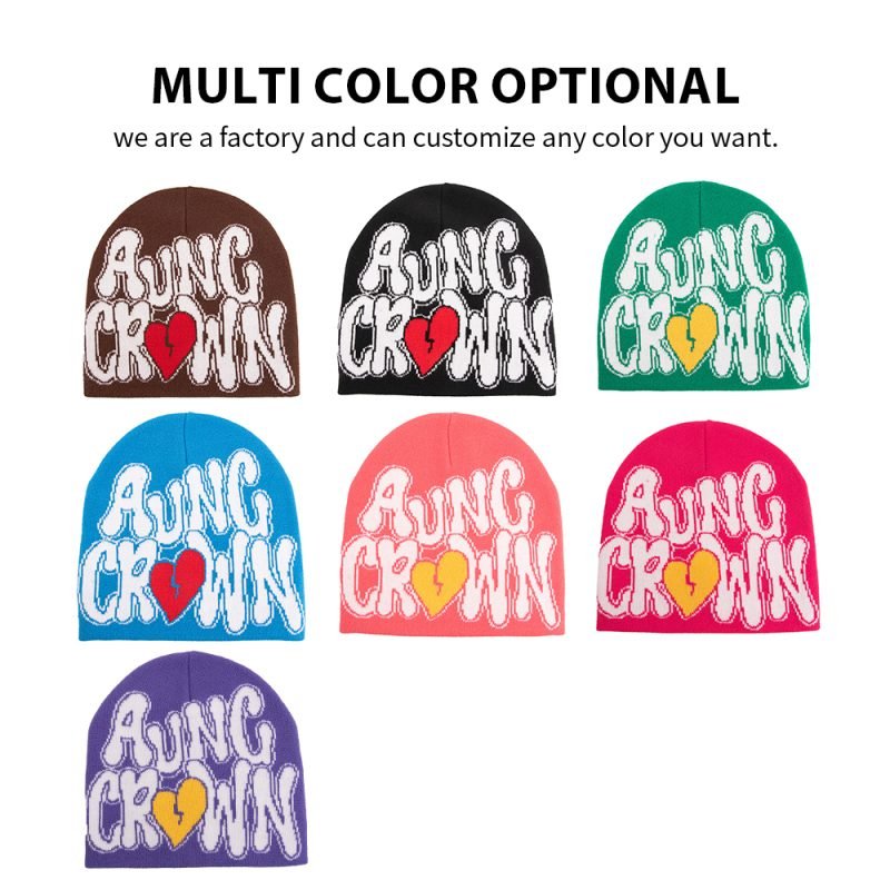 Graphic Design All Over Print Acrylic Knit Winter Jacquard Skull Beanies