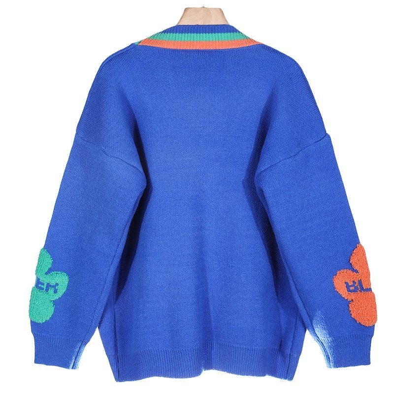 ODM Ladies's Nylon / Cotton Jacquard Cardigan Knitted Jumper