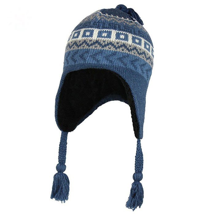 Custom Acrylic Jacquard Knitted Earflap Ski Hat for Women