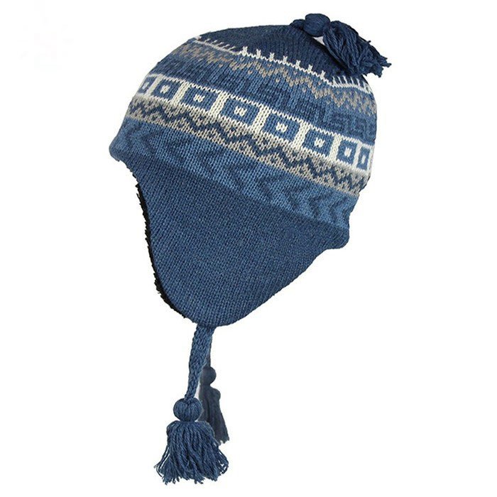 Custom Acrylic Jacquard Knitted Earflap Ski Hat for Women