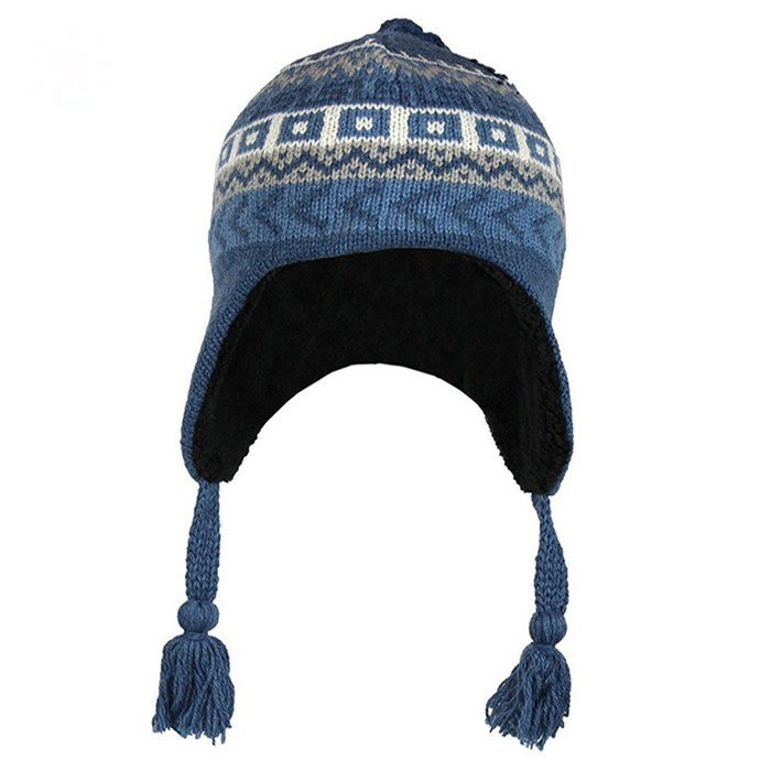 Custom Acrylic Jacquard Knitted Earflap Ski Hat for Women