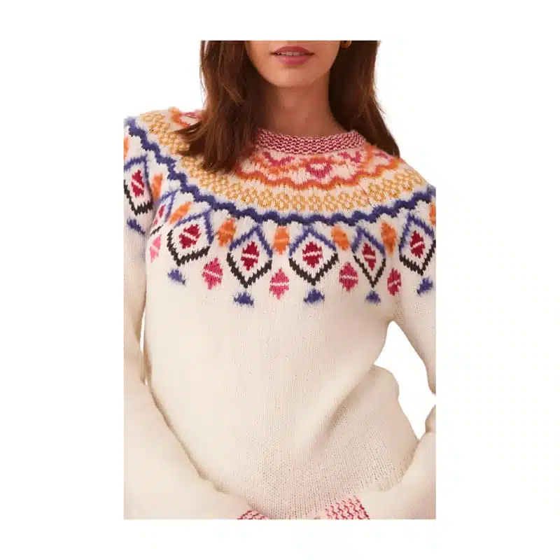 Damen-Jacquard-Pullover aus Nylon/Baumwolle mit langen Ärmeln, einfarbig, gestrickt, lässig