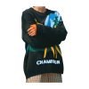 Men's Cotton Letter Jacquard Long Sleeve Pullover Knitted Sweater