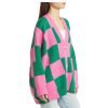 Women's Long Sleeve Jacquard Oversized Loose Knitted Cardigan Sweater
