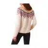 Damen-Jacquard-Pullover aus Nylon/Baumwolle mit langen Ärmeln, einfarbig, gestrickt, lässig