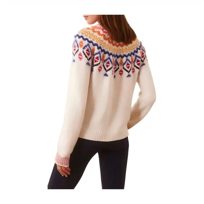 Damen-Jacquard-Pullover aus Nylon/Baumwolle mit langen Ärmeln, einfarbig, gestrickt, lässig