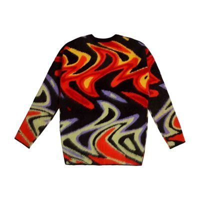 Men's Mohair Jacquard Anti-wrinkle Crew Neck Winter Casual Knitted Jumper