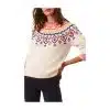 Damen-Jacquard-Pullover aus Nylon/Baumwolle mit langen Ärmeln, einfarbig, gestrickt, lässig