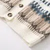 Women's Cotton Vintage Jacquard Cardigan Knitted Sweater