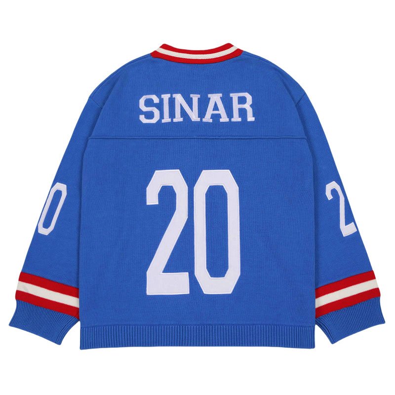 Custom Pullover Vintage Knitted Sports Jersey Embroidery Sweater for Men