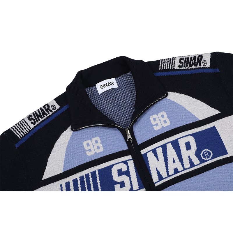 Custom Logo Men's Wool / Viscose Fashion Knitted  Zipper Sweater