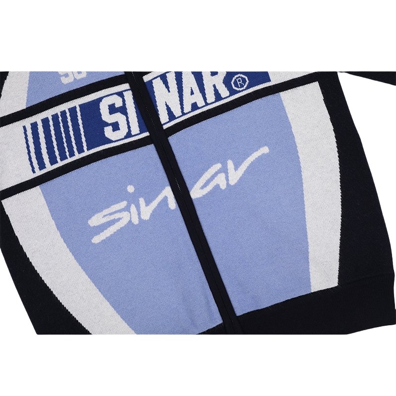 Custom Logo Men's Wool / Viscose Fashion Knitted  Zipper Sweater