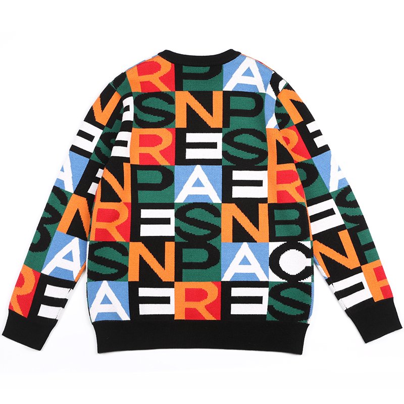 Men's Cotton Anti-wrinkle Jacquard Casual Crew Neck Knitted Sweater