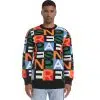Pull-over décontracté à col rond en coton jacquard anti-froissement pour homme