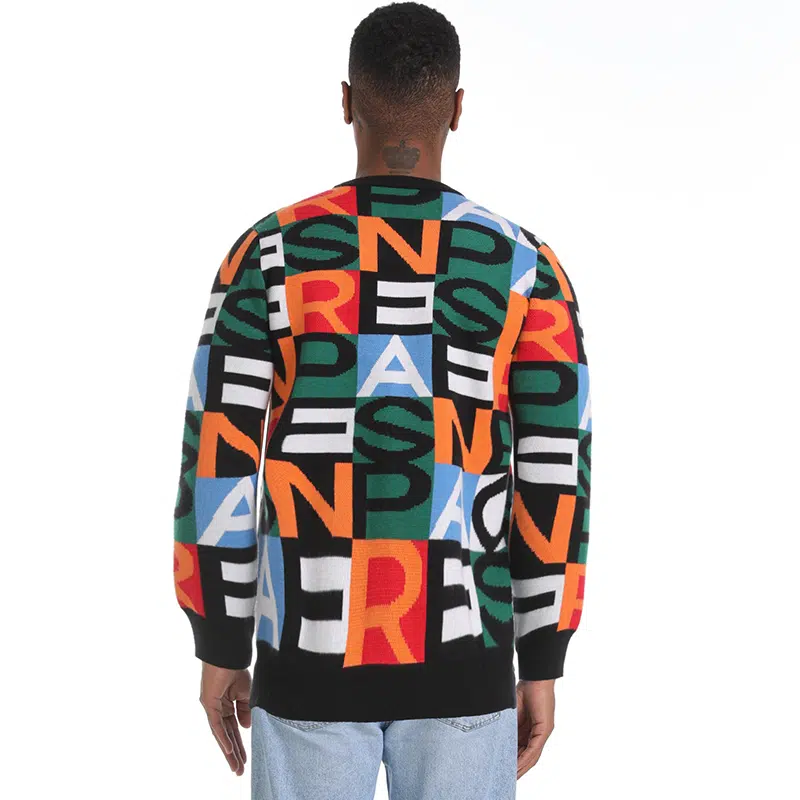 Pull-over décontracté à col rond en coton jacquard anti-froissement pour homme