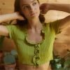 Women's Short Sleeve Anti-wrinkle Polyester Knitted Cardigan Sweater