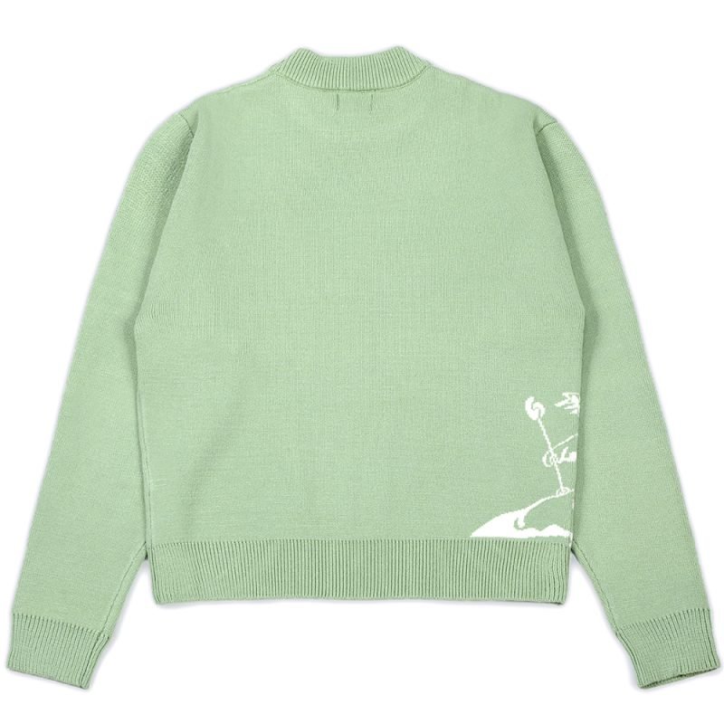 Custom Logo Men's Jacquard Graphic Knitwear Crew Neck Knitted Sweater