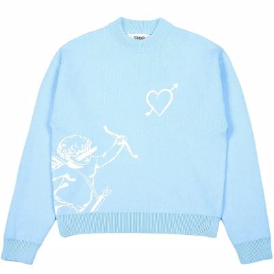 Custom Logo Men's Jacquard Graphic Knitwear Crew Neck Knitted Sweater