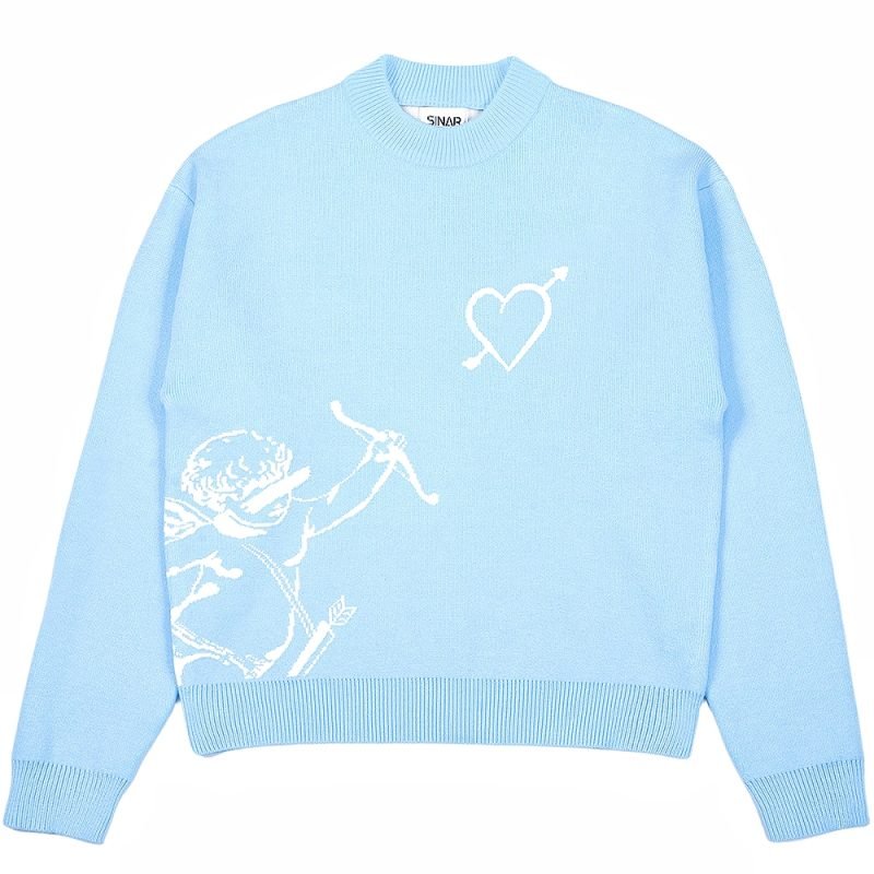 Custom Logo Men's Jacquard Graphic Knitwear Crew Neck Knitted Sweater