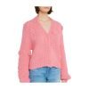 Women's Cashmere Pink Cardigan Long Sleeve Knitted Loose Sweater